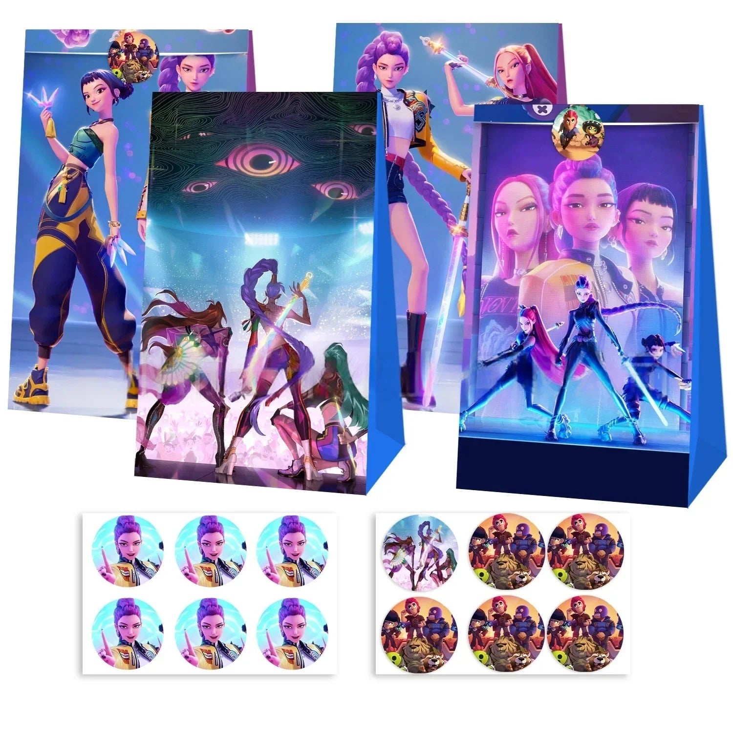 K-Pop Demon Hunters Party Candy Bags – 12 Pack (Paper Treat Bags)