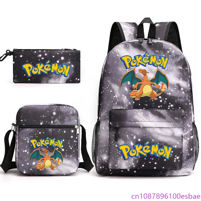 Pokémon 3-Piece Backpack Set – School, Travel & Everyday Bag Collection