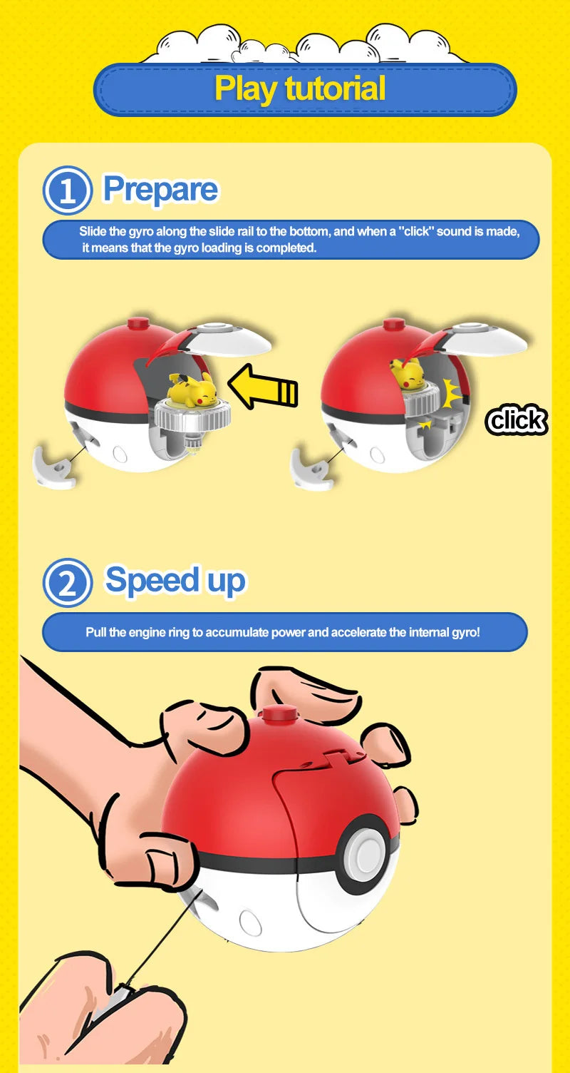 Pokémon Pokéball Gyro Battle Spinning Top Toy Set
