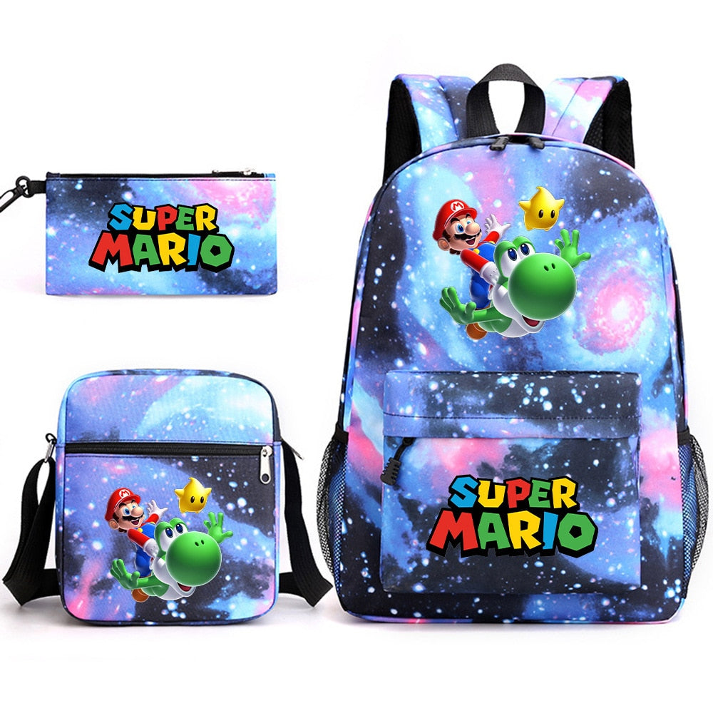 Super Mario - Backpack with Shoulder Bag and Pencil Case