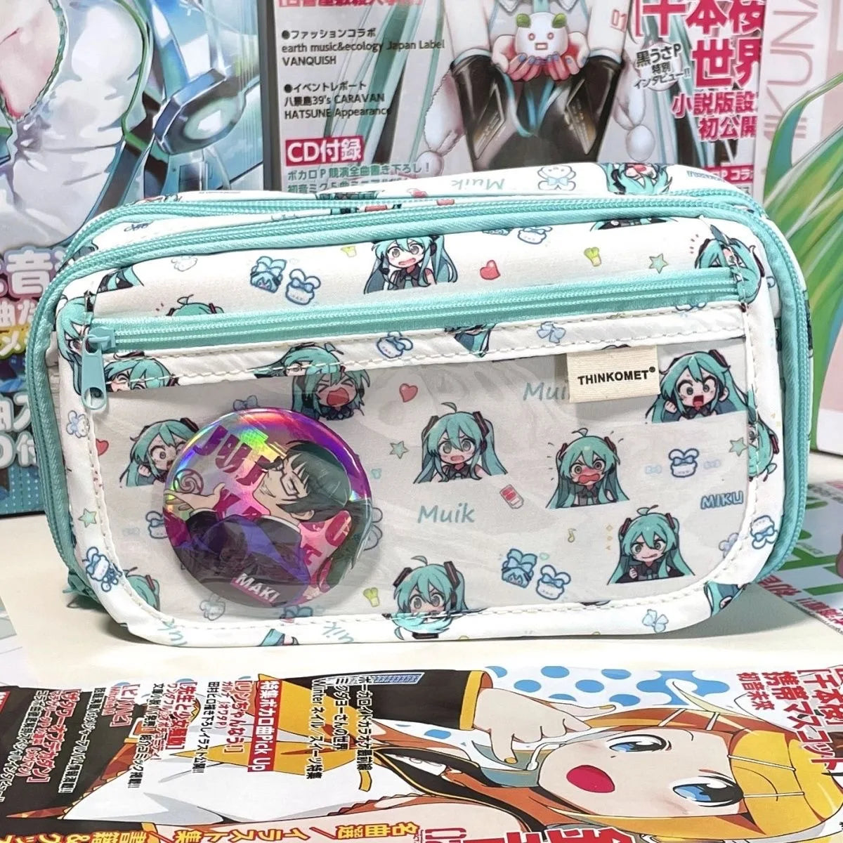 Hatsune Miku Pencil Case – Vocaloid Anime Stationery (22 cm)