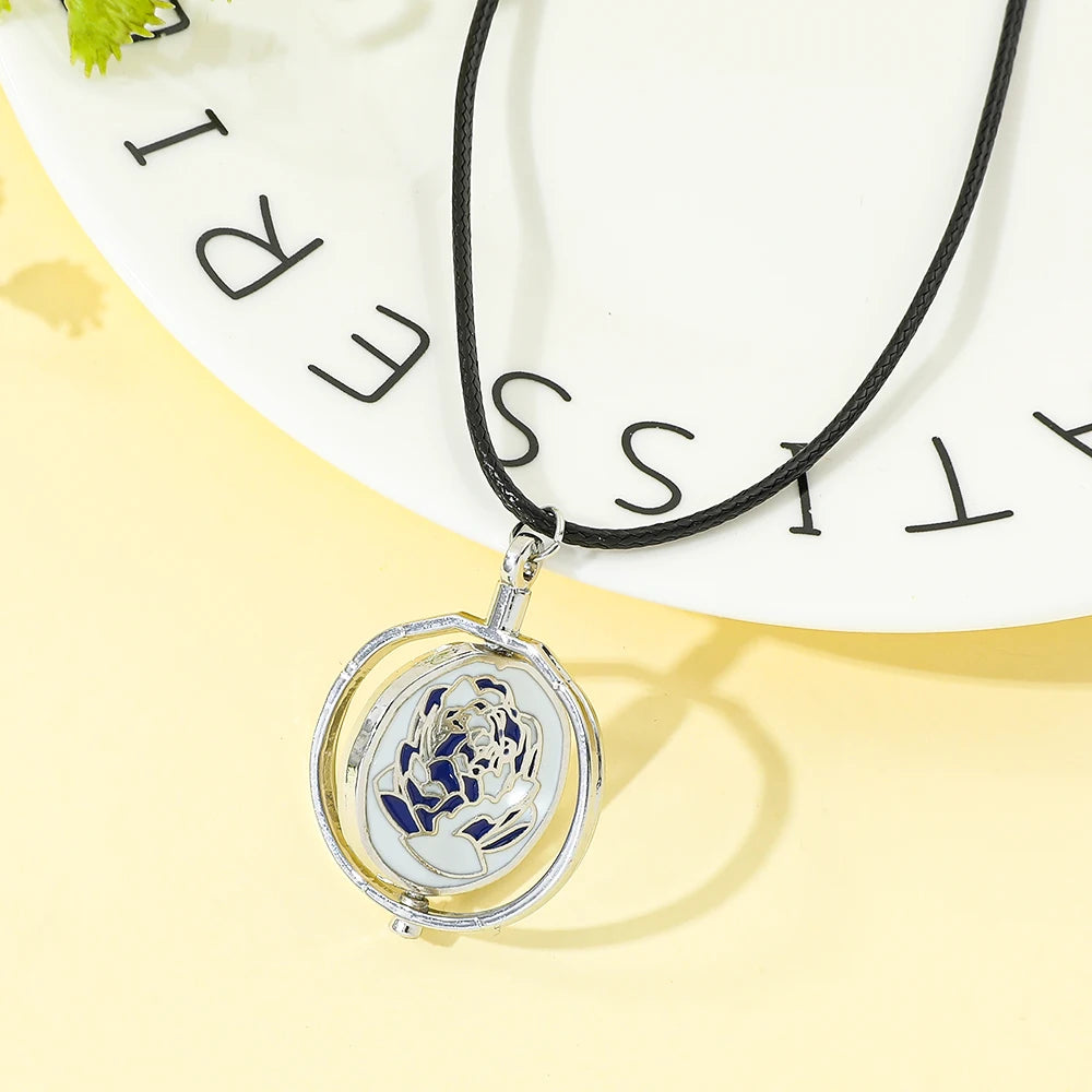 League Of Legends - Jinx Blue Rose Rotatable Necklace