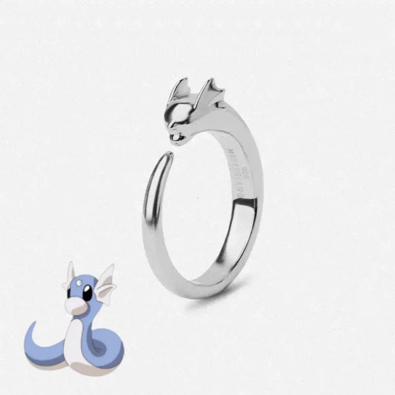 Dratini-Inspired S925 Silver Adjustable Ring