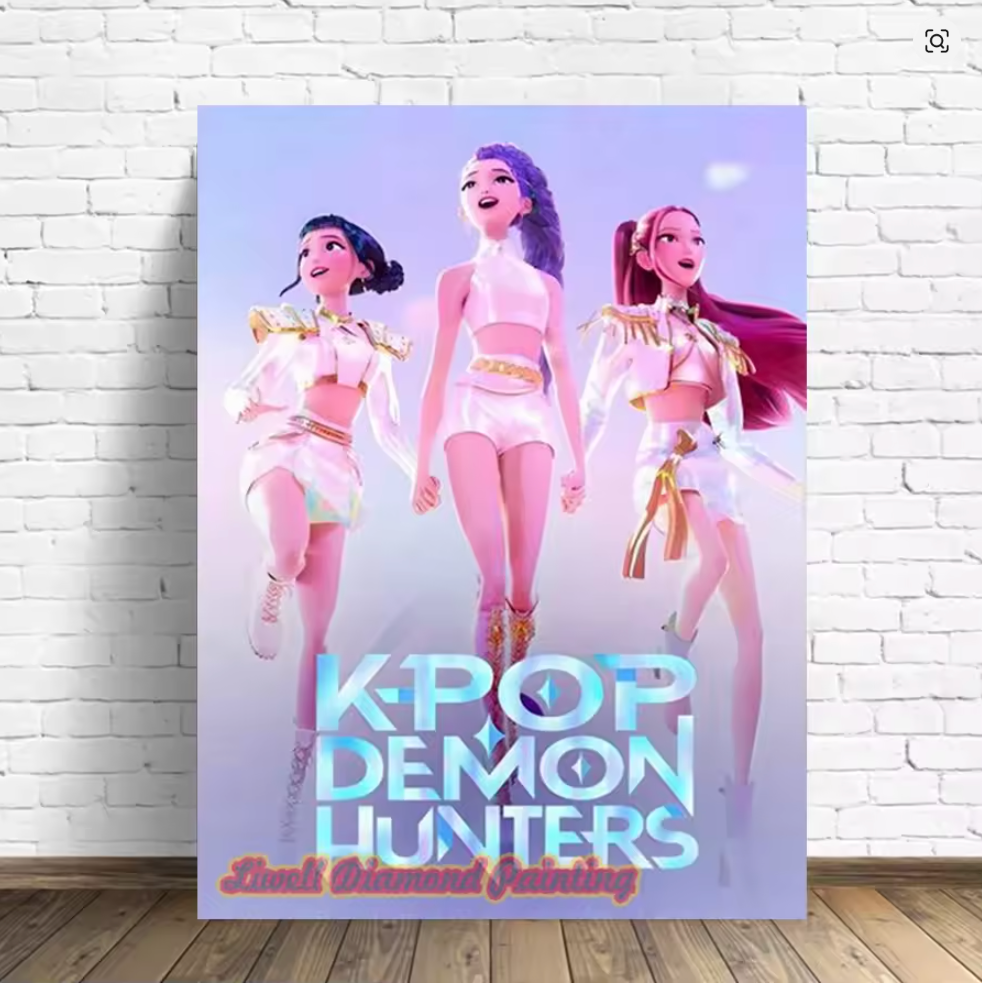 K-Pop Demon Hunters Poster – Cotton Canvas Wall Art (40x50cm, No Frame) – 4 Variants
