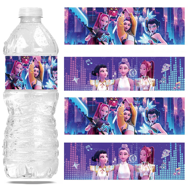 K-POP Demon Hunters Bottle Labels – 20pcs Party Sticker Set