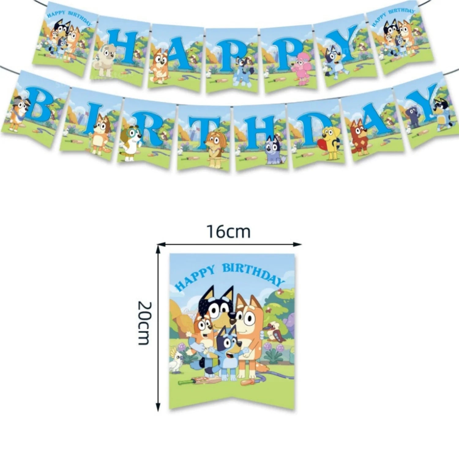 Bluey Birthday Party Decoration Kit – Complete Tableware & Balloon Set (Serves 10)