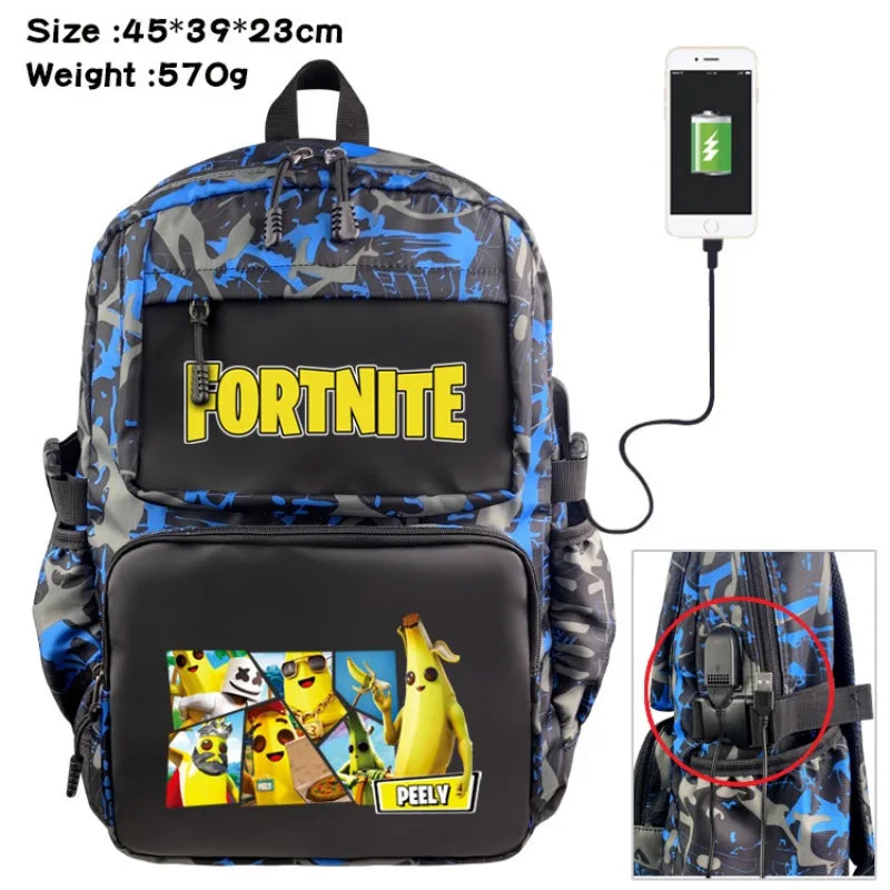 Fortnite Backpack – USB Charging Port – 45x39x23cm – Multiple Variants