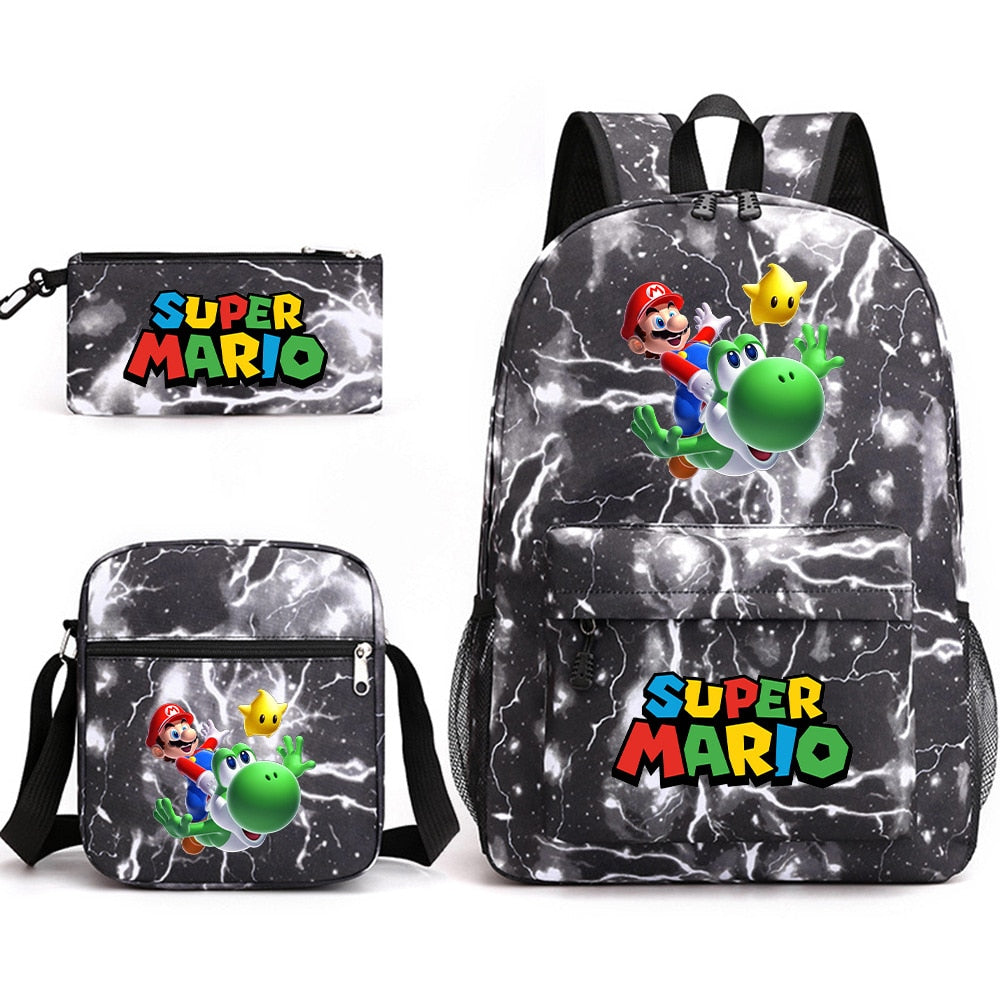 Super Mario - Backpack with Shoulder Bag and Pencil Case