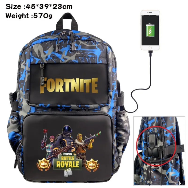 Fortnite Backpack – USB Charging Port – 45x39x23cm – Multiple Variants