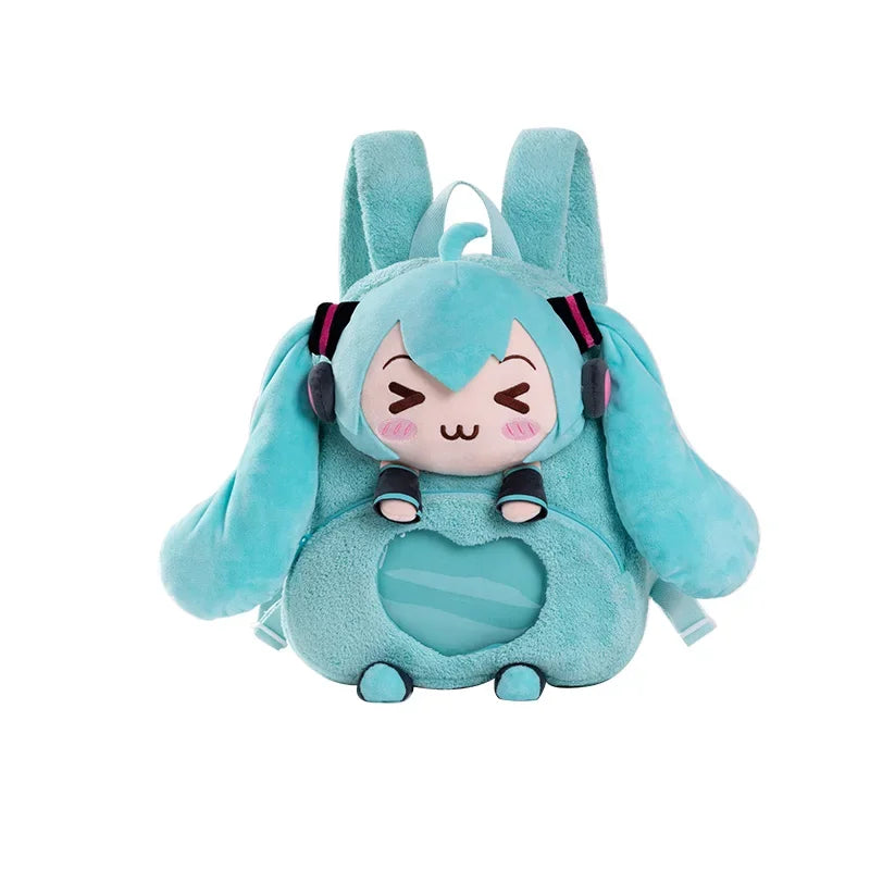 Hatsune Miku Plush Backpack with Clear Pocket