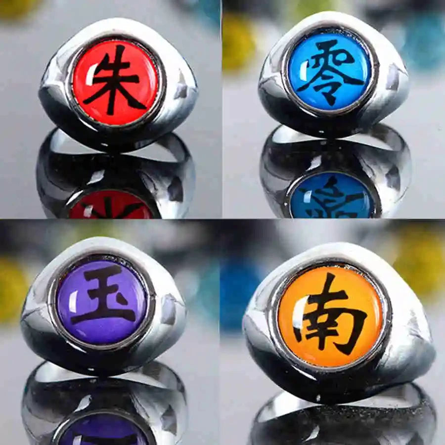 10pcs Naruto Akatsuki Rings Anime Itachi Figure Cosplay Action Accessory Jewerly Cool Boys Children Kids Toys Gifts