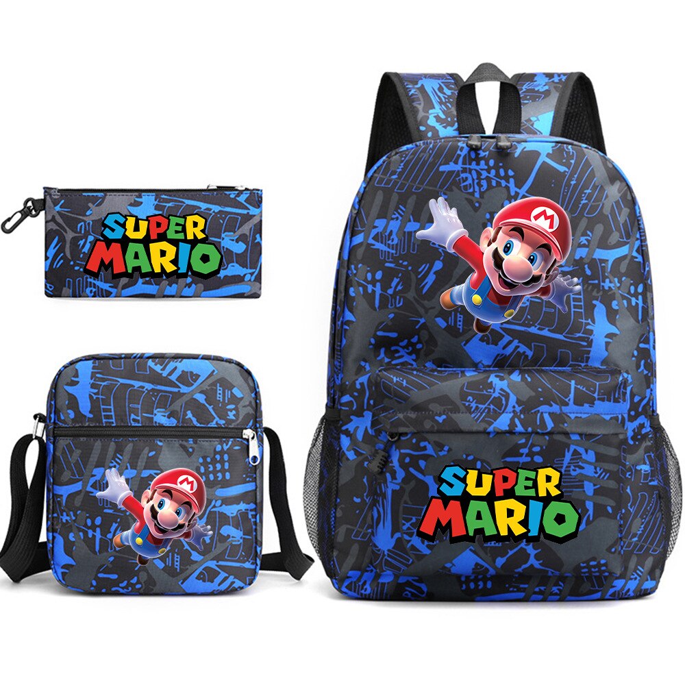 Super Mario - Backpack with Shoulder Bag and Pencil Case