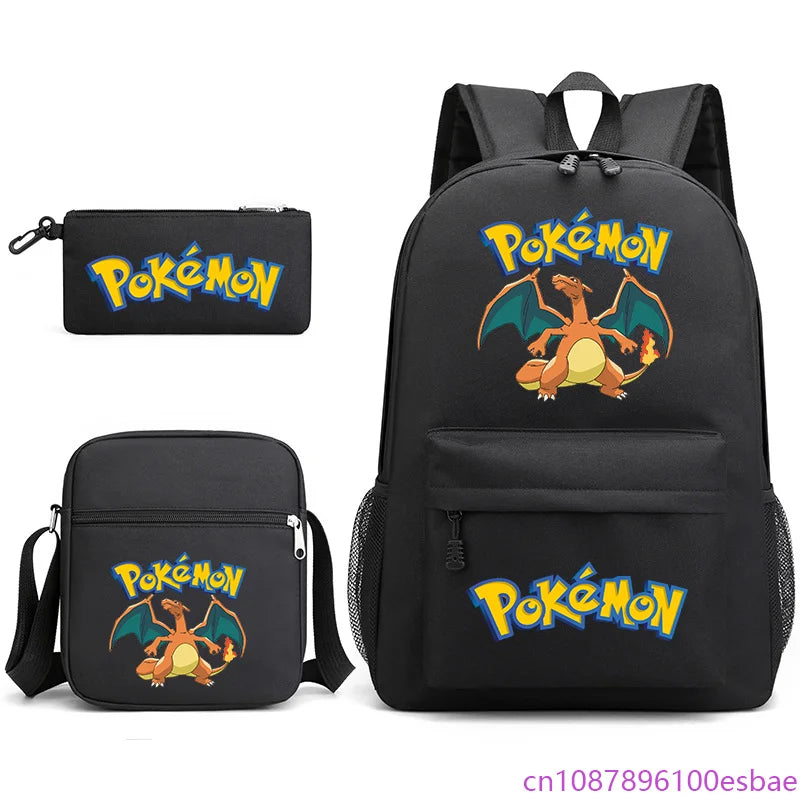Pokémon 3-Piece Backpack Set – School, Travel & Everyday Bag Collection