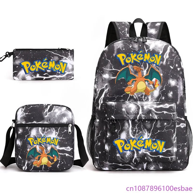 Pokémon 3-Piece Backpack Set – School, Travel & Everyday Bag Collection
