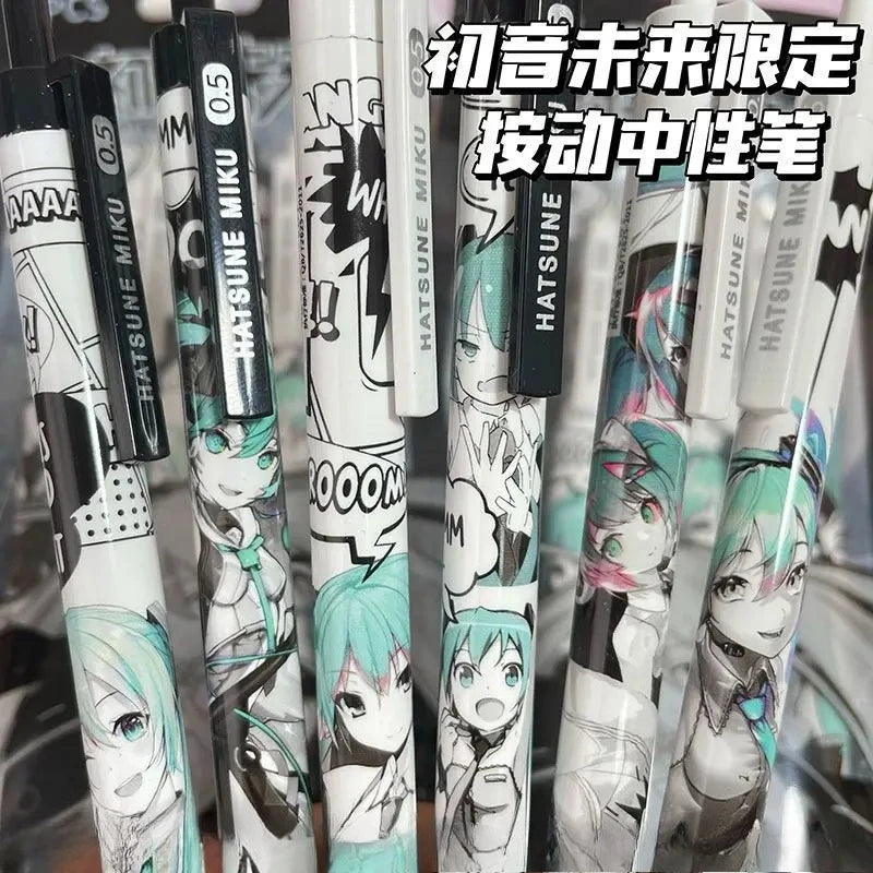 Hatsune Miku 6-Piece Black Gel Pen Set