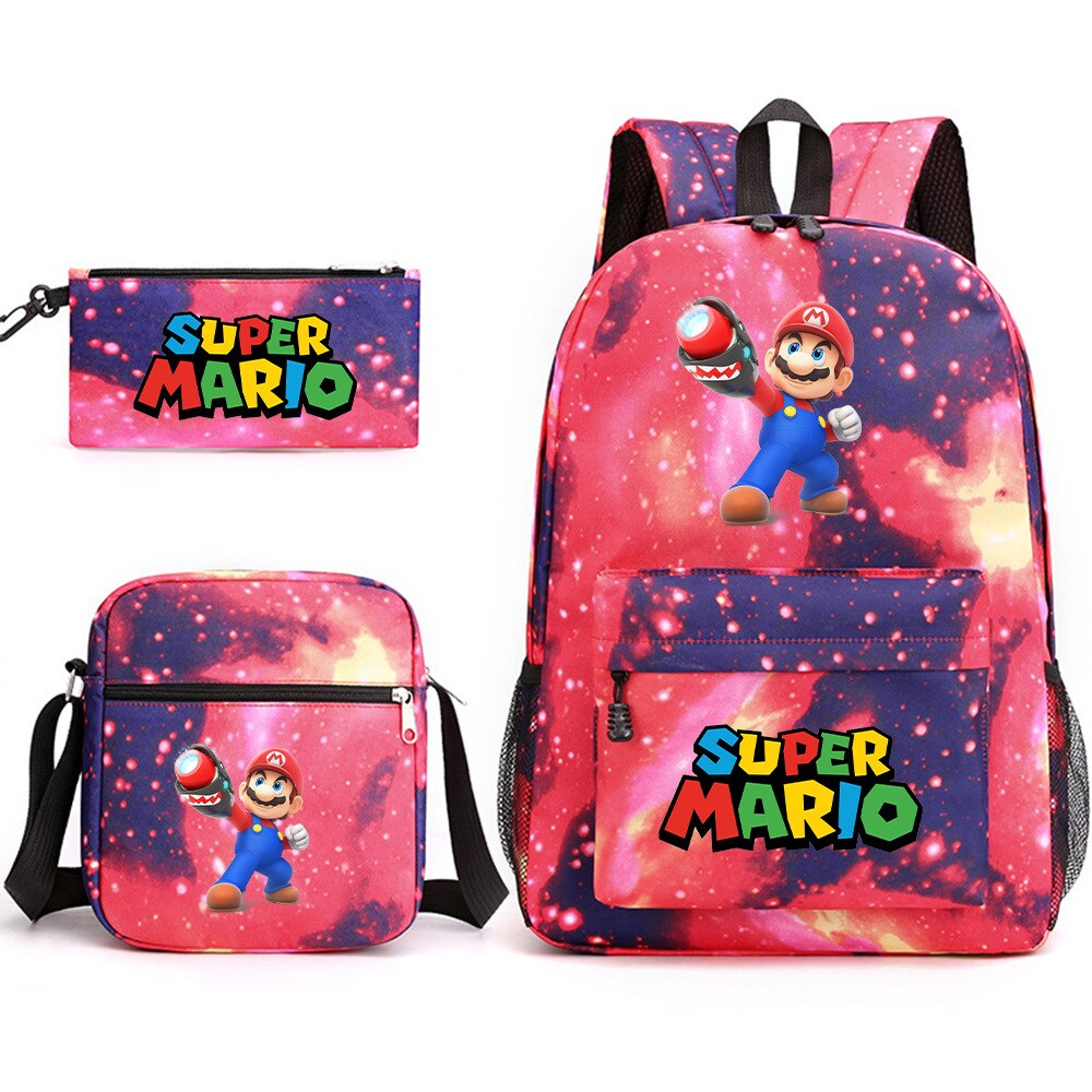 Super Mario - Backpack with Shoulder Bag and Pencil Case