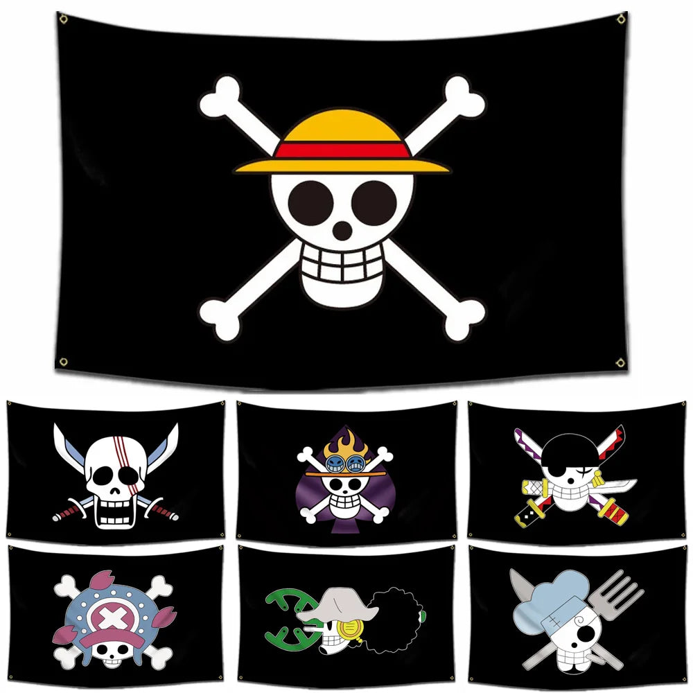 One Piece Pirate Flag Tapestry – 60x90cm Anime Wall Banner (Multiple Variants)