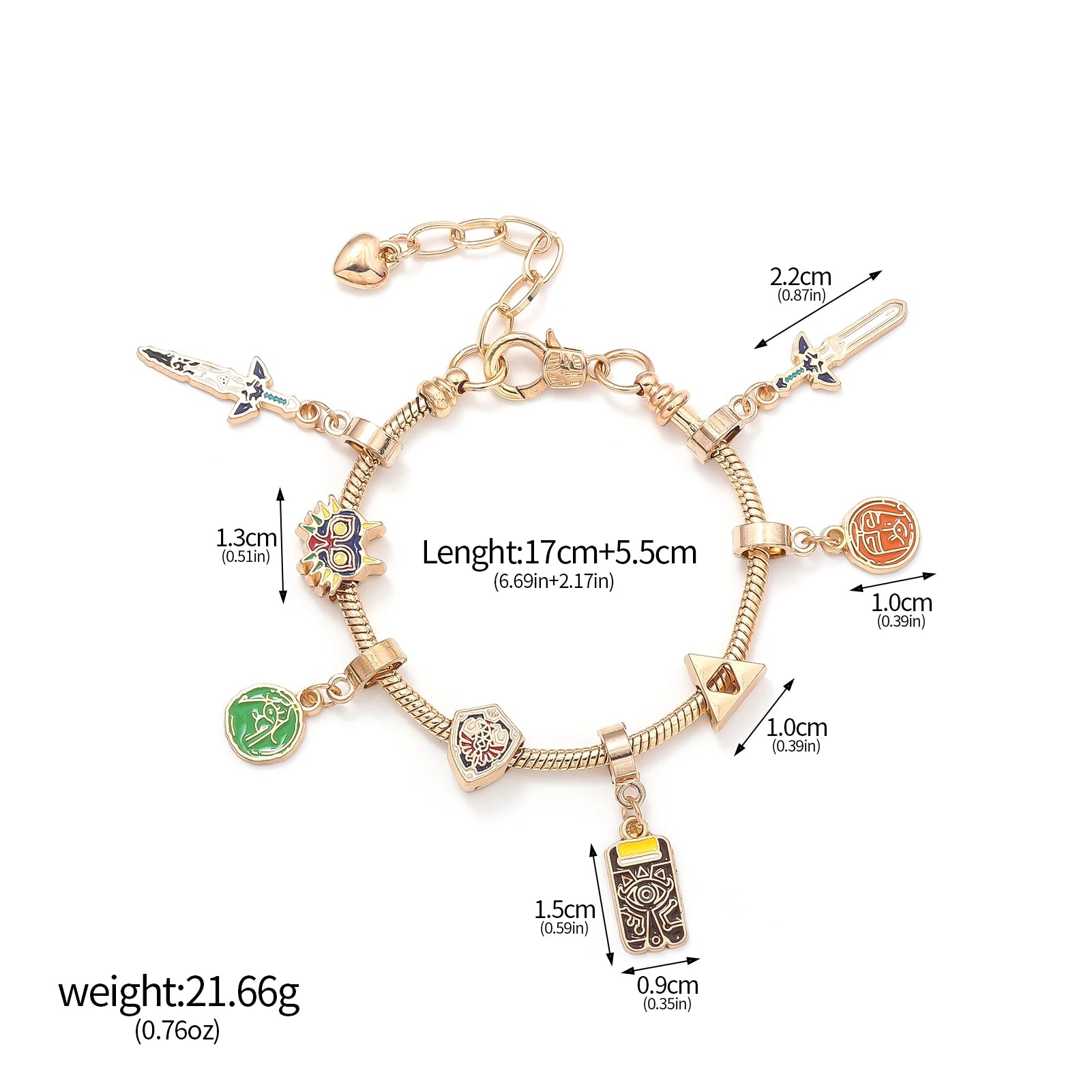 Zelda Tears of the Kingdom Charm Bracelet – 17cm