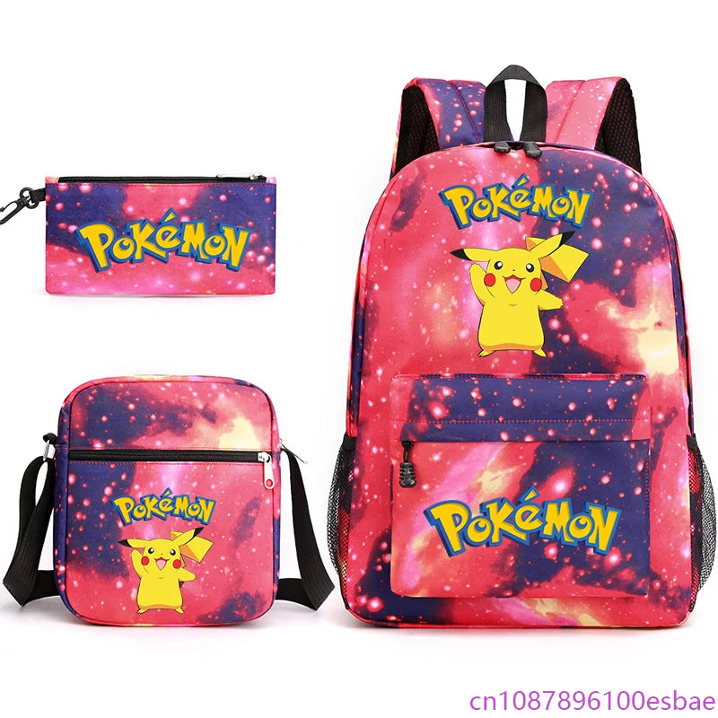 Pokémon 3-Piece Backpack Set – School, Travel & Everyday Bag Collection
