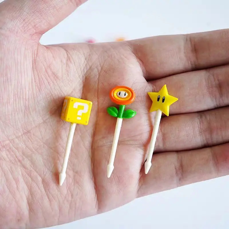 Super Mario Food Picks Set – 8-Piece Bento & Snack Decor Pack