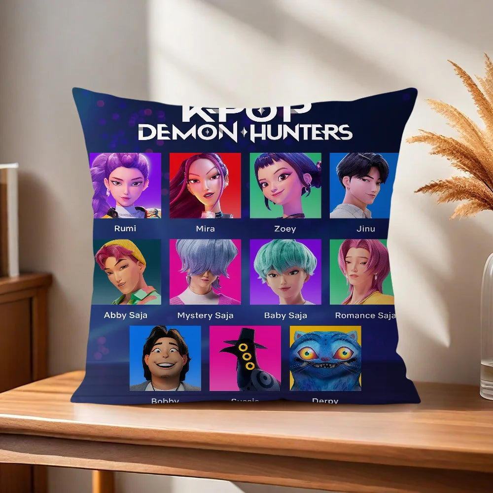 K-Pop Demon Hunters Pillow Cover – 45 x 45 cm Decorative Cushion Case