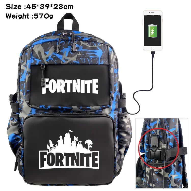 Fortnite Backpack – USB Charging Port – 45x39x23cm – Multiple Variants