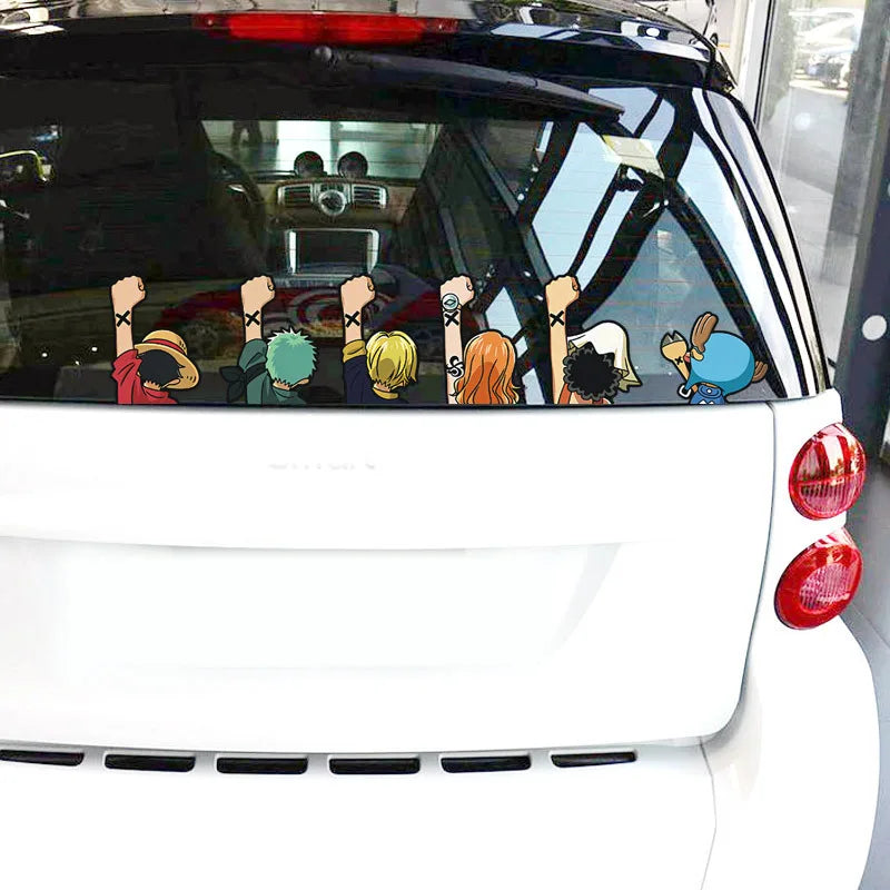 One Piece Crew Car Sticker – Straw Hat Pirates Rear Window Decal (38 × 8 cm)