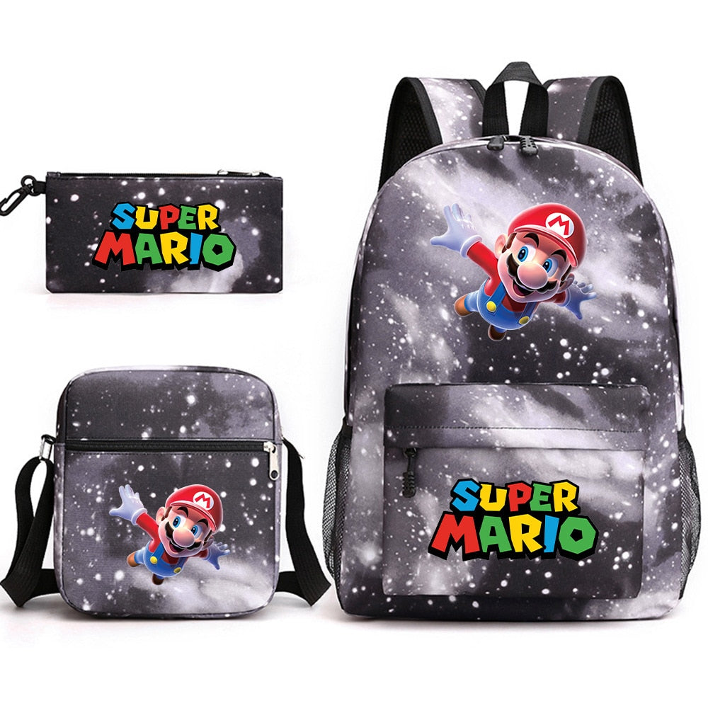 Super Mario - Backpack with Shoulder Bag and Pencil Case