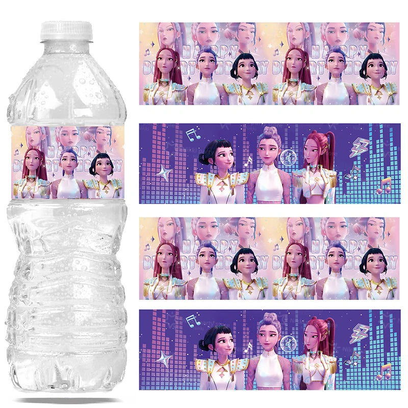 K-POP Demon Hunters Bottle Labels – 20pcs Party Sticker Set