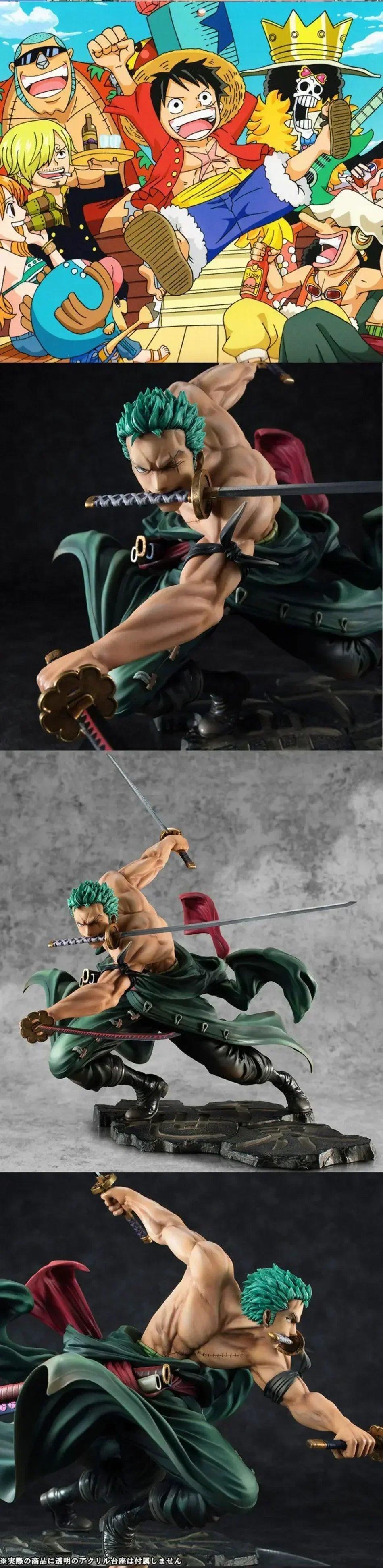 One Piece – Roronoa Zoro Three-Sword Style Action Figure (Flame FX Edition, 10cm)