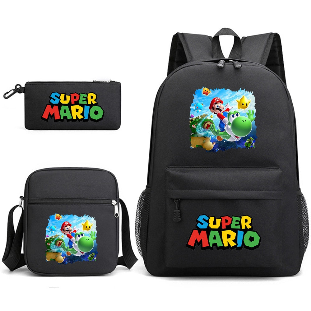 Super Mario - Backpack with Shoulder Bag and Pencil Case