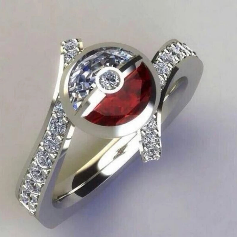 Poke Ball Inspired Ring – Multiple Sizes