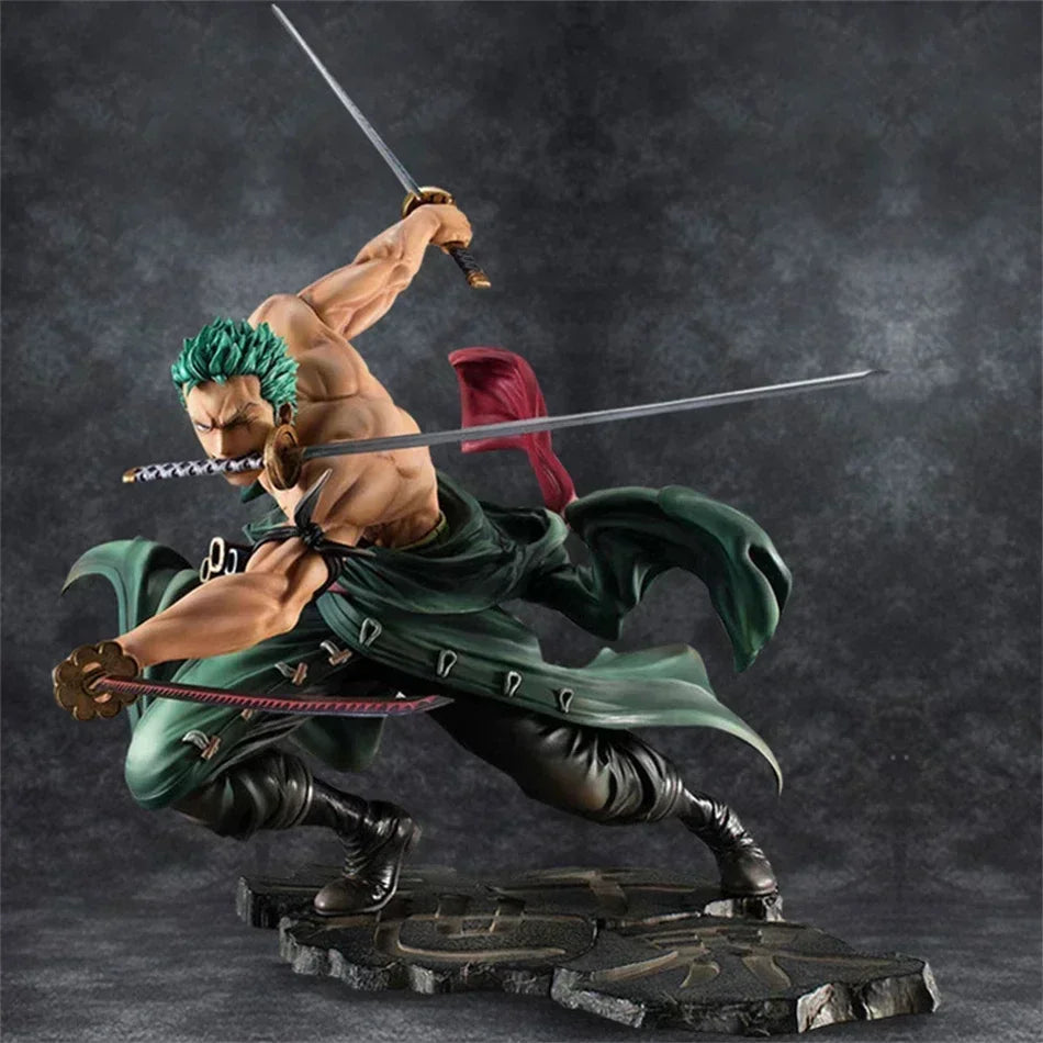 One Piece – Roronoa Zoro Three-Sword Style Action Figure (Flame FX Edition, 10cm)