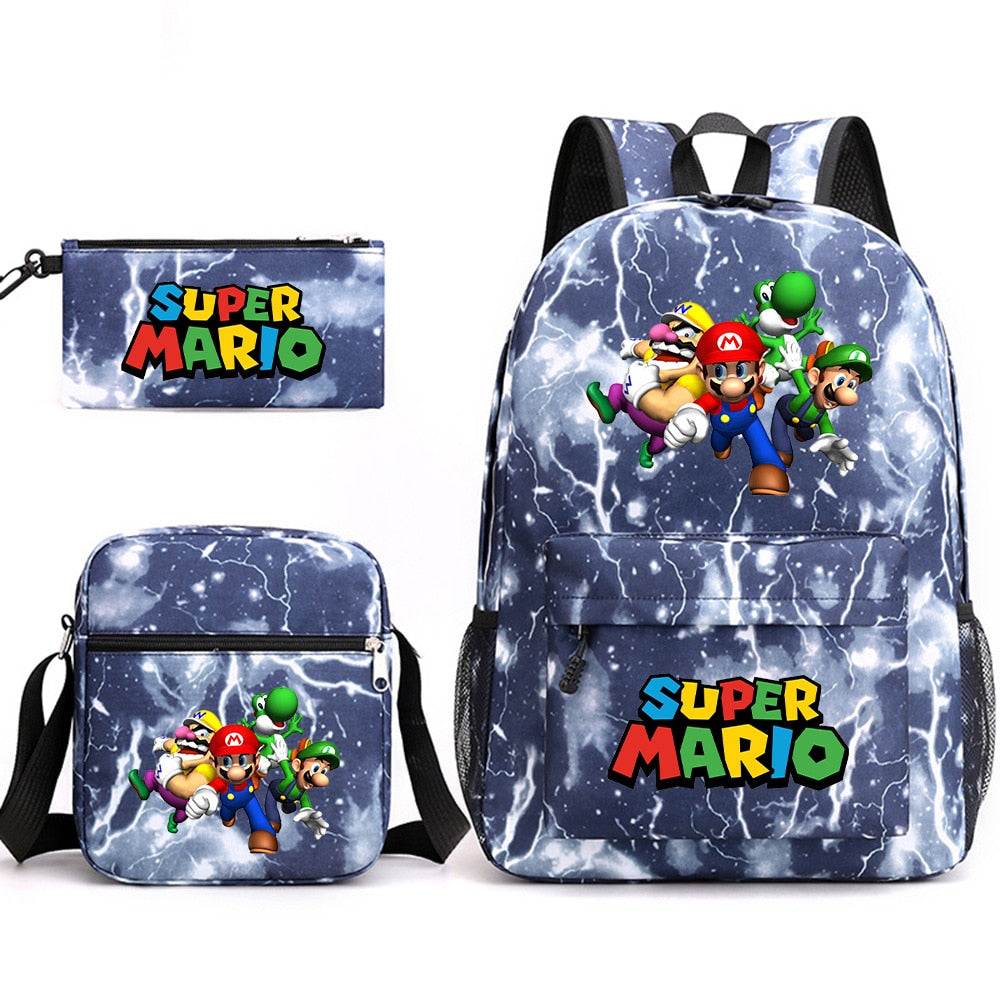 Super Mario - Backpack with Shoulder Bag and Pencil Case