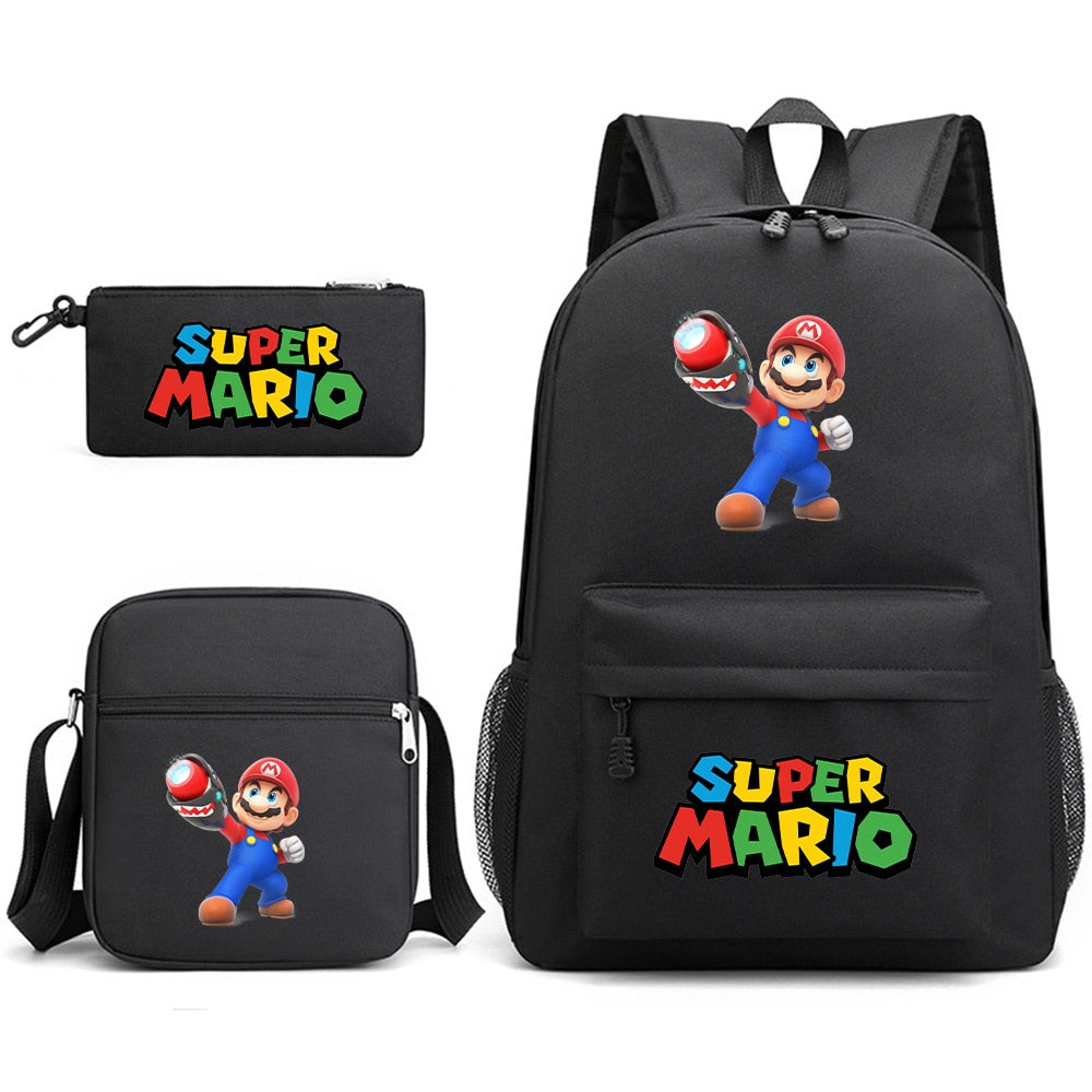 Super Mario - Backpack with Shoulder Bag and Pencil Case